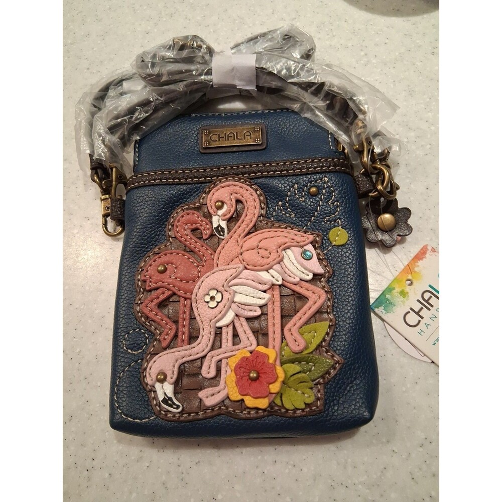 Chala Cell Phone Crossbody Purse Navy Blue Flamingo Group NWT Convertible Bag